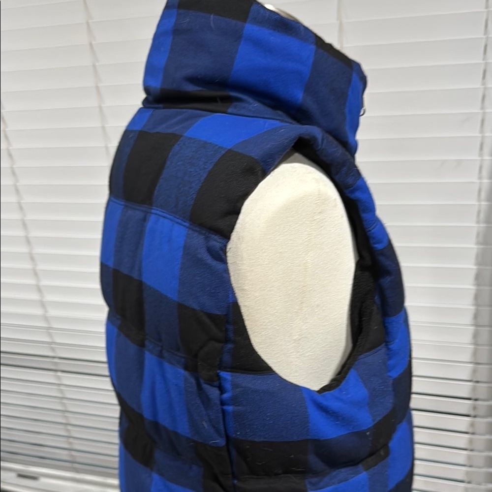 ON Checkered Puffer Vest Blue Black MEDIUM - Picture 5 of 13